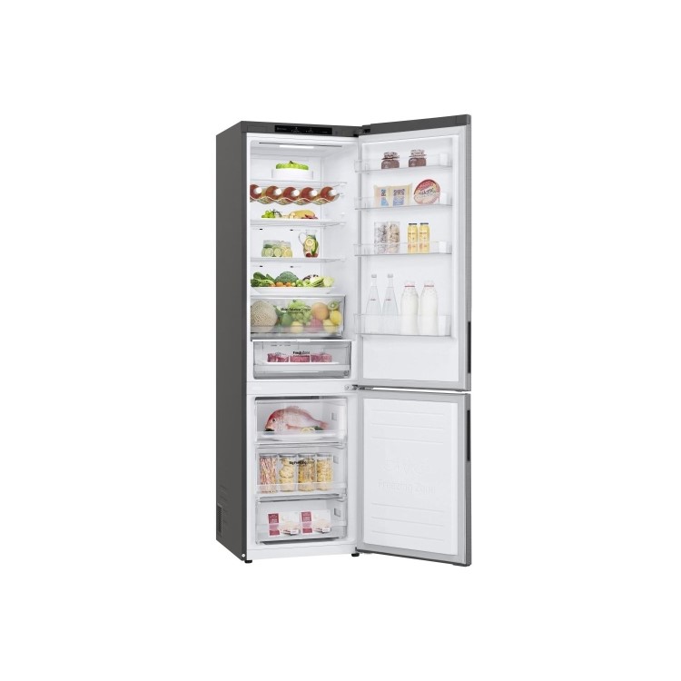 Refurbished LG NatureFRESH GBB62PZGCC1 Freestanding 384 Litre 70/30 Frost Free Fridge Freezer Silver