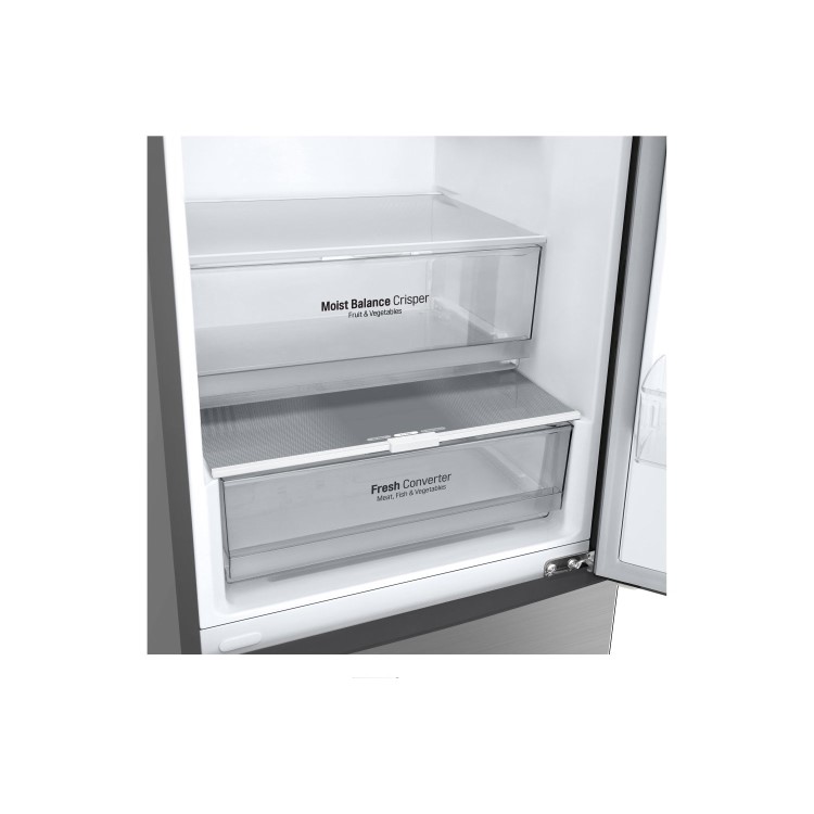Refurbished LG NatureFRESH GBB62PZGCC1 Freestanding 384 Litre 70/30 Frost Free Fridge Freezer Silver
