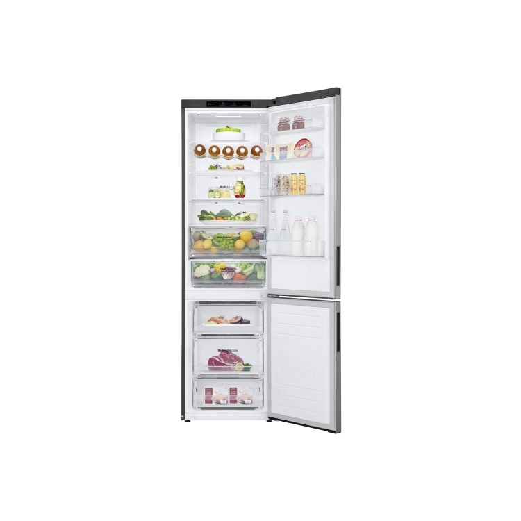 Refurbished LG NatureFRESH GBB62PZGCC1 Freestanding 384 Litre 70/30 Frost Free Fridge Freezer Silver