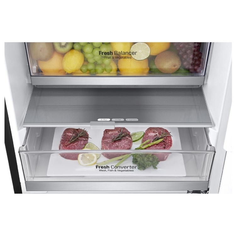 LG 340 Litre 70/30 Freestanding Fridge Freezer - Matte Black 