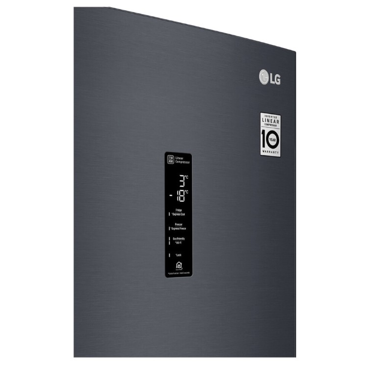 LG 340 Litre 70/30 Freestanding Fridge Freezer - Matte Black 