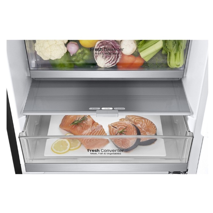 LG 340 Litre 70/30 Freestanding Fridge Freezer - Matte Black 