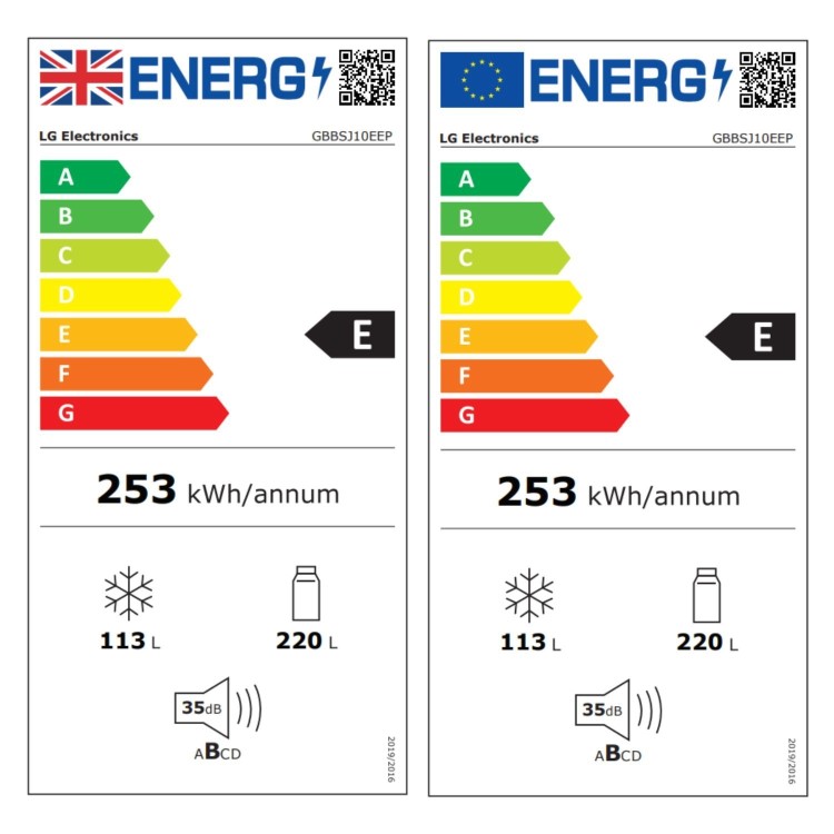 LG 333L 60/40 Freestanding Fridge Freezer - Black