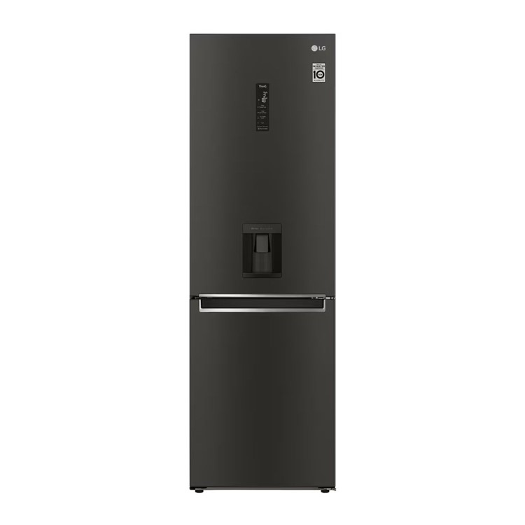 Refurbished LG NatureFRESH GBF61BLHEN Freestanding 340 Litre 70/30 Frost Free Fridge Freezer Black Steel