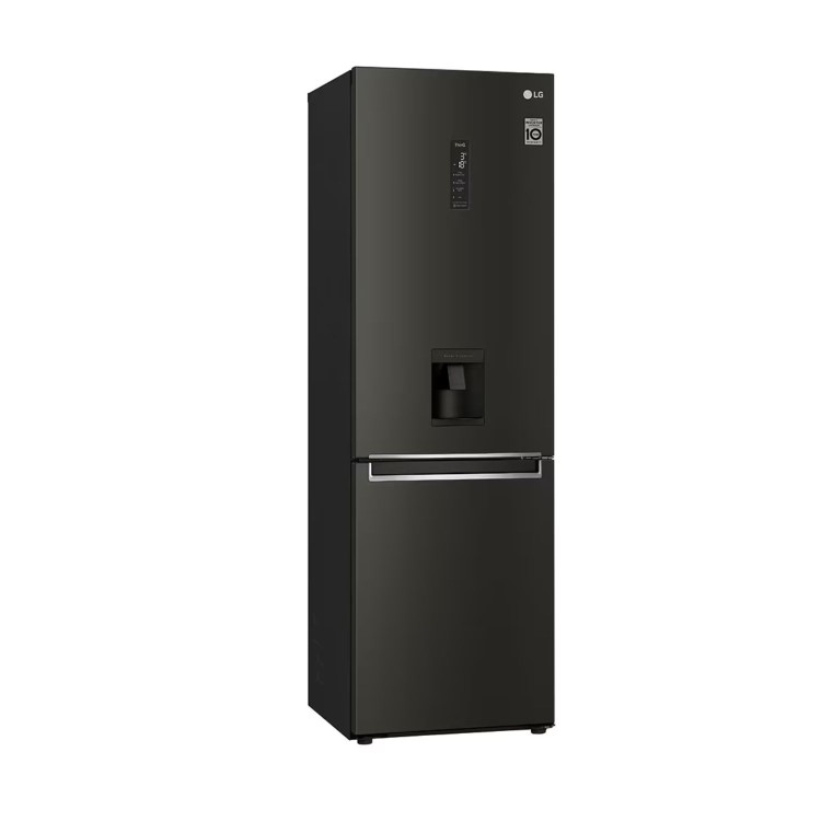 Refurbished LG NatureFRESH GBF61BLHEN Freestanding 340 Litre 70/30 Frost Free Fridge Freezer Black Steel