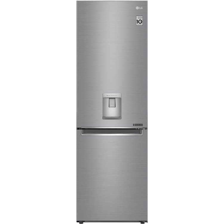 LG GBF61PZJZN Freestanding 60/40 Fridge Freezer With Non-plumb Water Dispenser - Stainless Steel