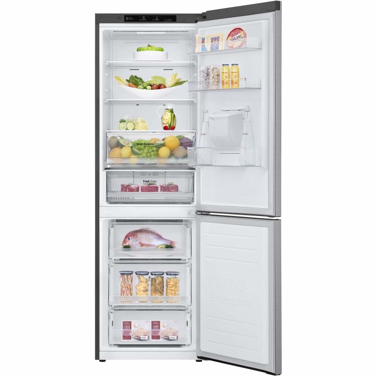 LG GBF61PZJZN Freestanding 60/40 Fridge Freezer With Non-plumb Water Dispenser - Stainless Steel