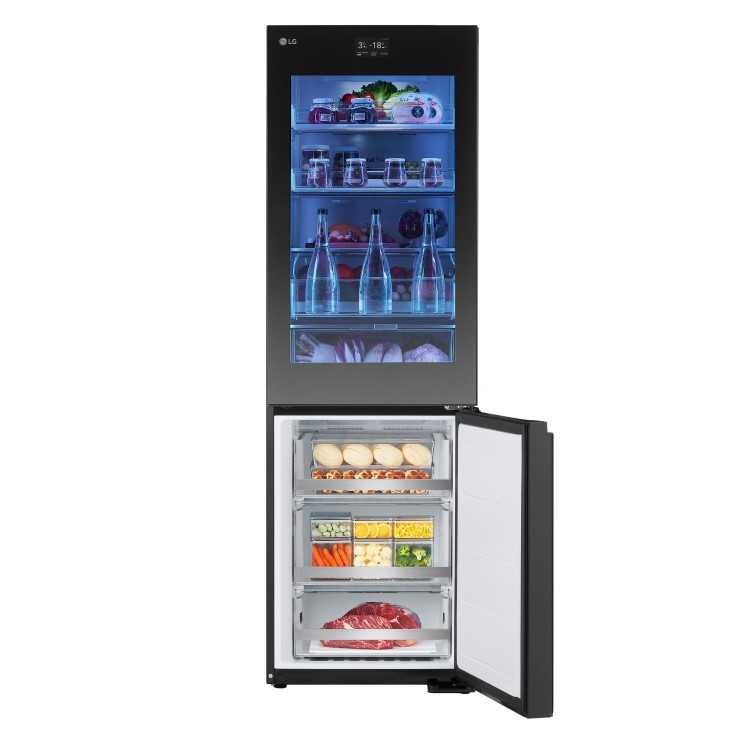 LG InstaView™ 349 Litre 60/40 Fridge Freezer - Black