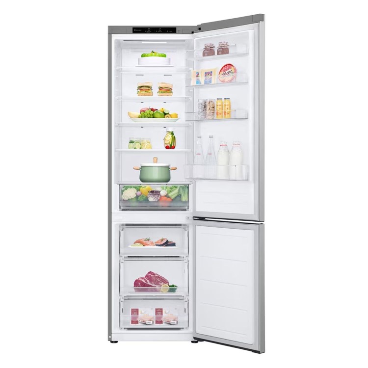 Refurbished LG NatureFRESH GBV22L0EPY Freestanding 387 Litre 70/30 Frost Free Fridge Freezer Silver