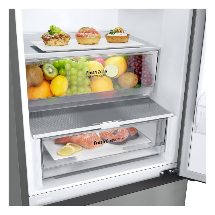 Refurbished LG NatureFRESH 387 Litre 70/30 Fridge Freezer - Prime Silver