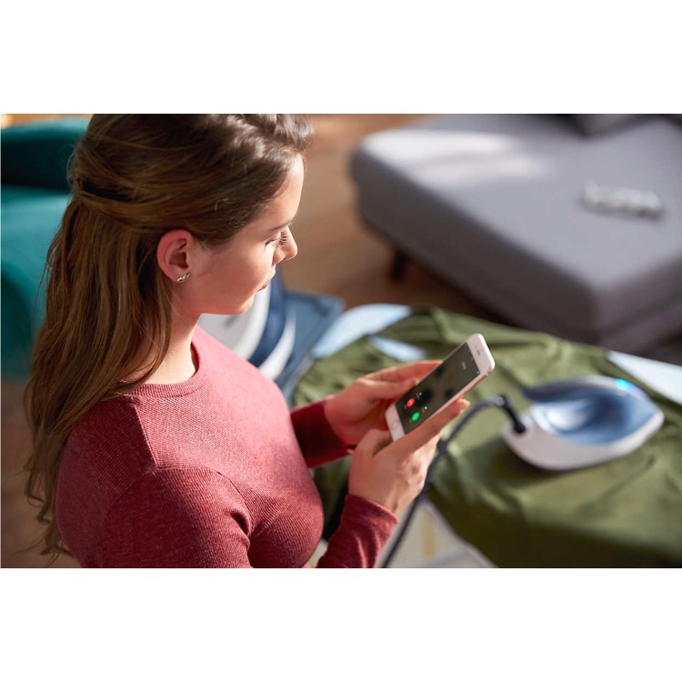 Philips GC7057/20 PerfectCare Viva Steam Generator Iron with Free Fabric Shaver - White & Blue