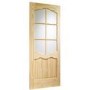 Internal Pine Cottage Half-Glazed Door with Clear Glass - Unfinished - 2032 x 813 x 35mm - Riviera Essential - XL Joinery