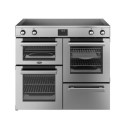 444411802 Belling Cookcentre 100cm Electric Induction Range Cooker - Stainless Steel