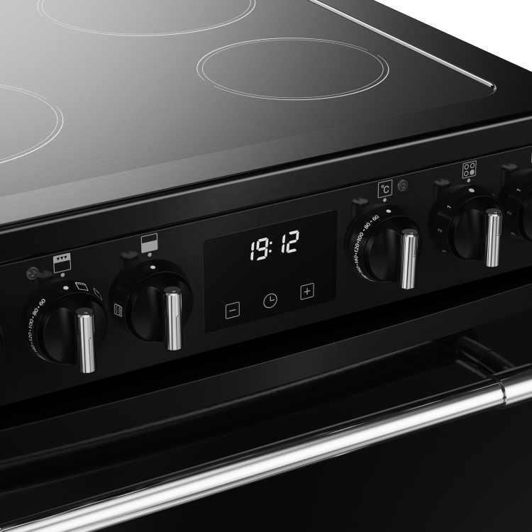 Refurbished Belling Farmhouse 60E 60cm Electric Ceramic Cooker Black