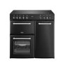 Refurbished Belling Farmhouse 444411817 90cm Electric Range Cooker Black