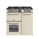 A2/444411821 Refurbished Belling Farmhouse 90cm Dual Fuel Range Cooker - Cream