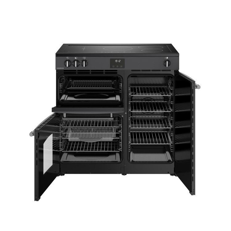 Belling Farmhouse 90cm Electric Induction Range Cooker - Grey