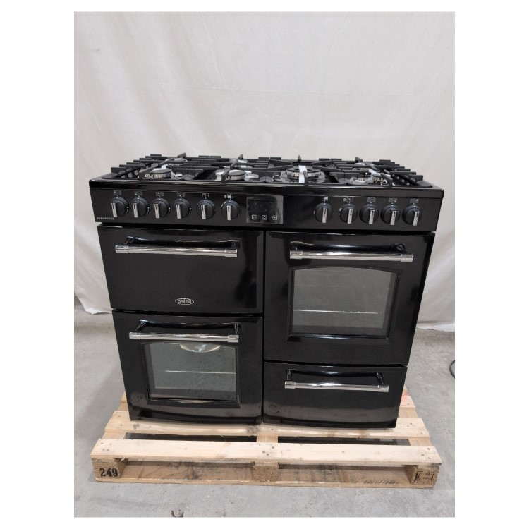 Belling Farmhouse 100cm Dual Fuel Range Cooker - Black