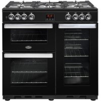 Belling Cookcentre 90cm Dual Fuel Range Cooker - Black