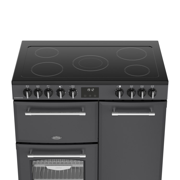 Belling Farmhouse 90cm Electric Range Cooker - Grey