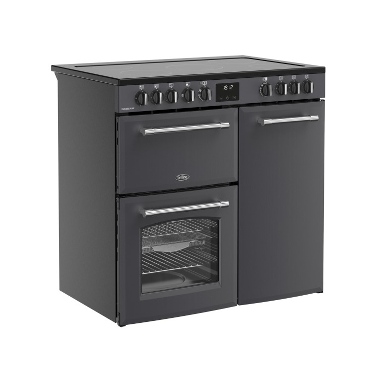 Belling Farmhouse 90cm Electric Range Cooker - Grey
