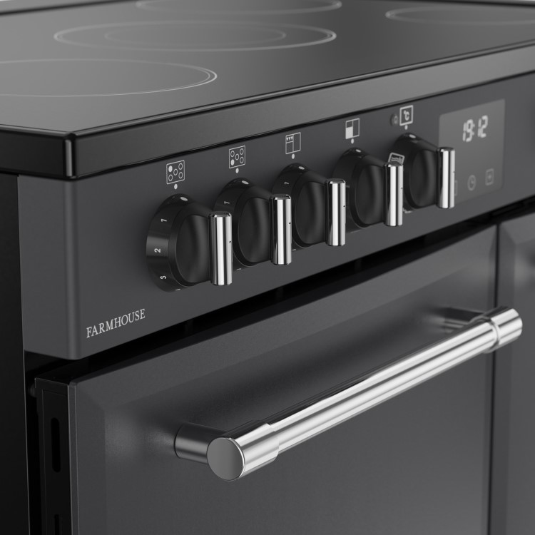 Belling Farmhouse 90cm Electric Range Cooker - Grey