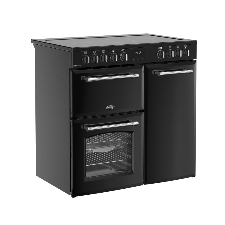 Belling Farmhouse 90cm Electric Range Cooker - Black