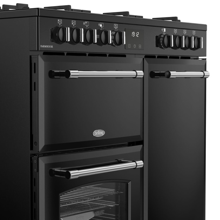 Refurbished Belling Farmhouse 90DF 90cm Dual Fuel Range Cooker Black