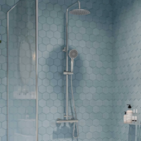 GRADE A1 - Gainsborough GDRE Thermostatic Bar Mixer Shower Set with Adjustable & Drencher Heads - Round