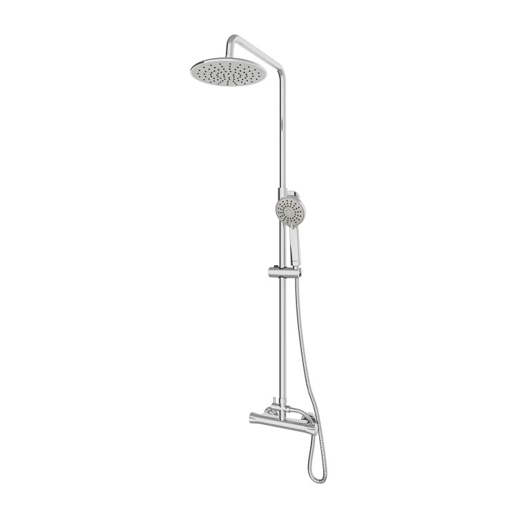 GRADE A1 - Gainsborough GDRE Thermostatic Bar Mixer Shower Set with Adjustable & Drencher Heads - Round