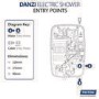 GRADE A1 - Triton Danzi Duelec 10.5kW Gloss White Electric Shower
