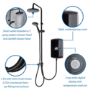 GRADE A1 - Triton Amore DuElec 9.5kW Black Electric Shower
