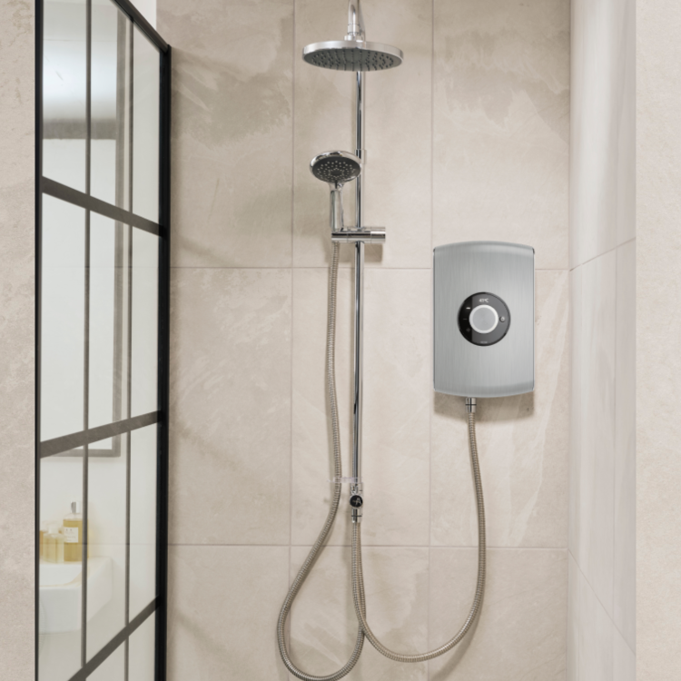 ONLY OPENED - Triton Amore DuElec 9.5kW Brushed Steel Shower