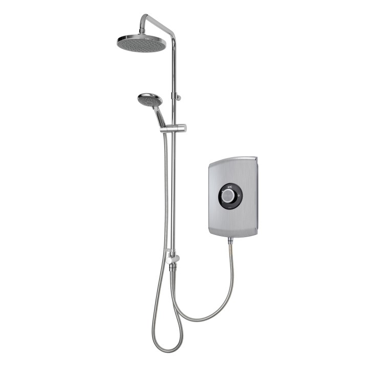 ONLY OPENED - Triton Amore DuElec 9.5kW Brushed Steel Shower