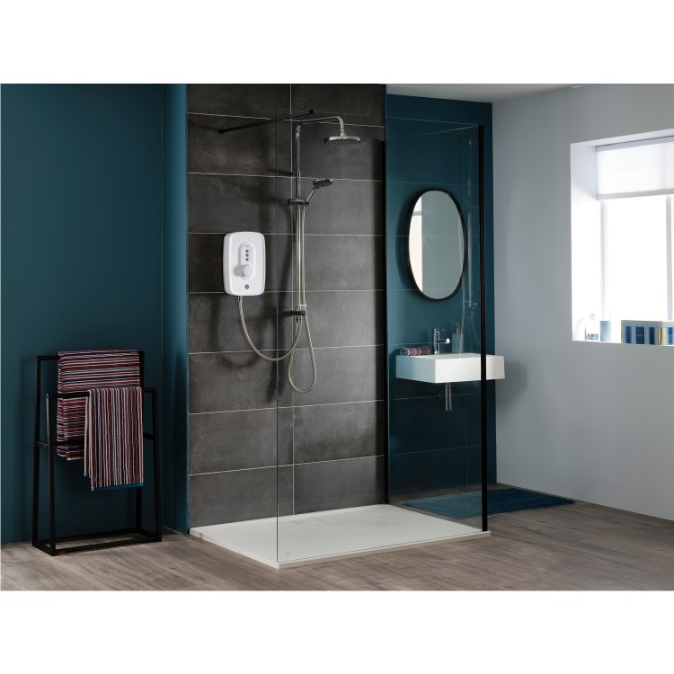 GRADE A1 - Triton Danzi Duelec 10.5kW Gloss White Electric Shower