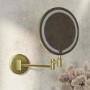 Round Brass Magnifying Makeup Bathroom Mirror with Lights 200mm - Gemini