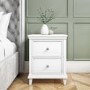White Painted 2 Drawer Bedside Table - Georgia