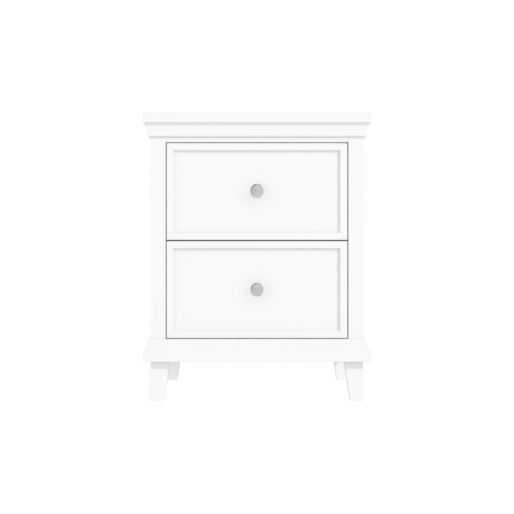 White Painted 2 Drawer Bedside Table - Georgia