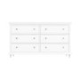 6 Drawer Wide Chest of Drawers in White - Georgia