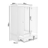 White Painted Double Wardrobe with Drawer - Georgia