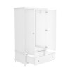 White Painted Double Wardrobe with Drawer - Georgia