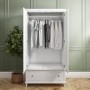 White Painted Double Wardrobe with Drawer - Georgia