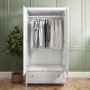 White Double Wardrobe with Drawer - Georgia