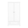 White Double Wardrobe with Drawer - Georgia