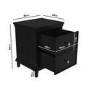 Black 2 Drawer Bedside Table - Georgia
