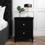 Black 2 Drawer Bedside Table - Georgia