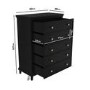 Black Tall Chest of 5 Drawers - Georgia