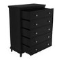 Black Tall Chest of 5 Drawers - Georgia