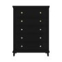 Tall Black Chest of 5 Drawers - Georgia