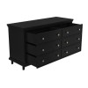Wide Black Chest of 6 Drawers - Georgia